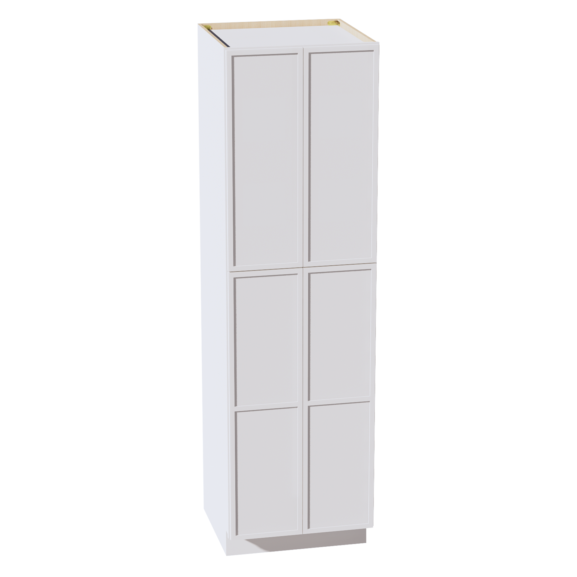 TP2484-SSW  Tall Shelf Pantry Cabinet 4 Door & 6 Sheleves - Slim Shaker Style - White   24" W x 84"H x 24"D