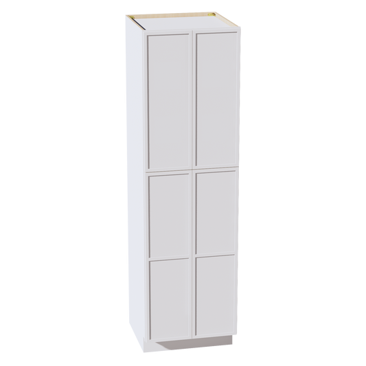 TP2484-SSW  Tall Shelf Pantry Cabinet 4 Door & 6 Sheleves - Slim Shaker Style - White   24" W x 84"H x 24"D