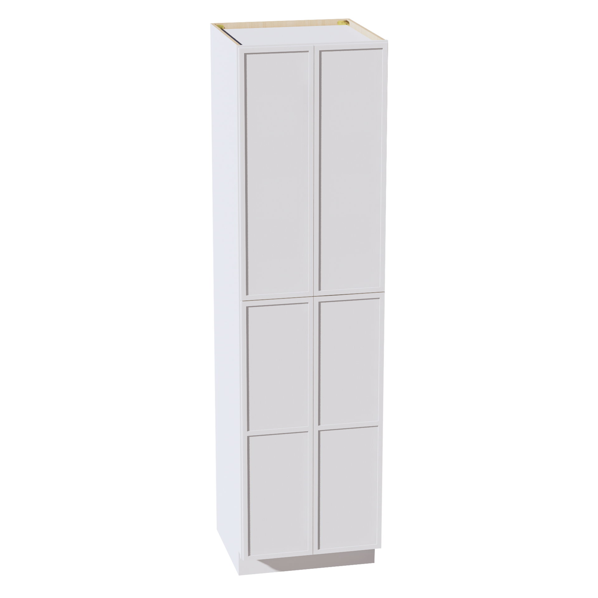 TP2490-SSW  Tall Shelf Pantry Cabinet 4 Door & 6 Sheleves - Slim Shaker Style - White   24" W x 90"H x 24"D