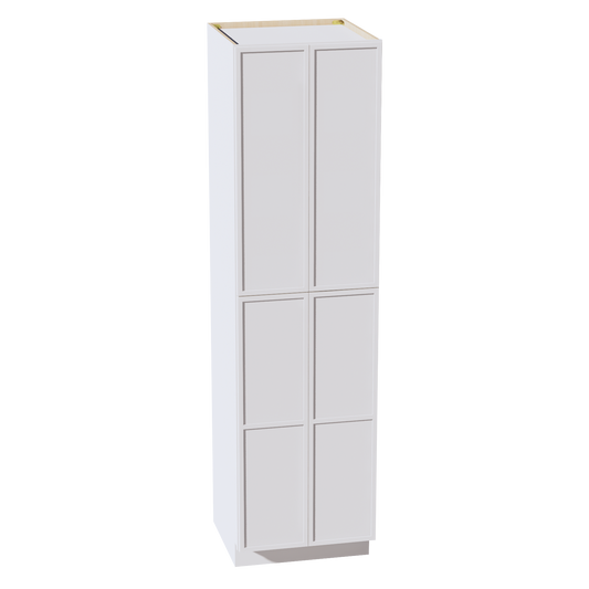 TP2490-SSW  Tall Shelf Pantry Cabinet 4 Door & 6 Sheleves - Slim Shaker Style - White   24" W x 90"H x 24"D