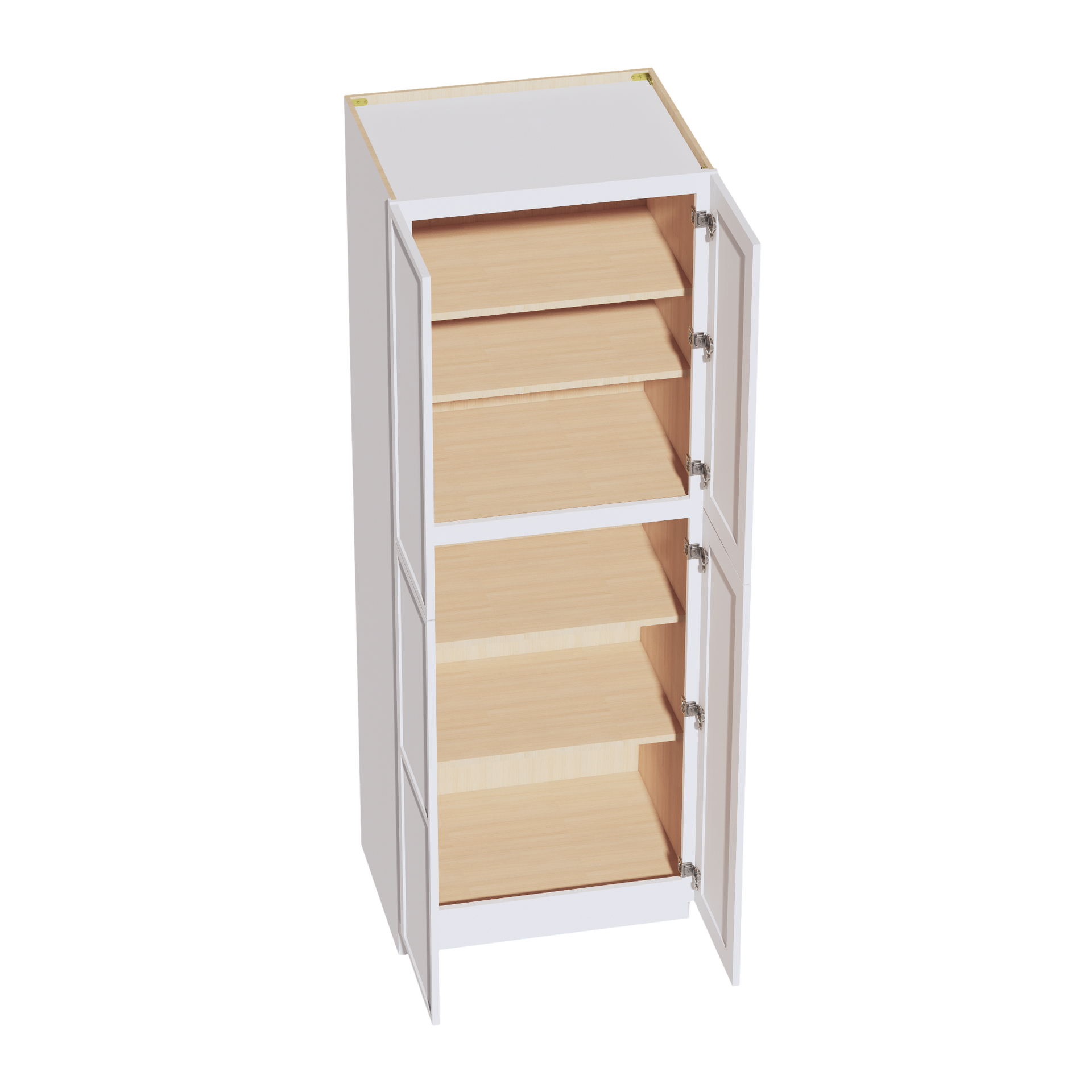 TP3084-SSW  Tall Shelf Pantry Cabinet 2 Door & 6 Sheleves - Slim Shaker Style - White   30" W x 84"H x 24"D