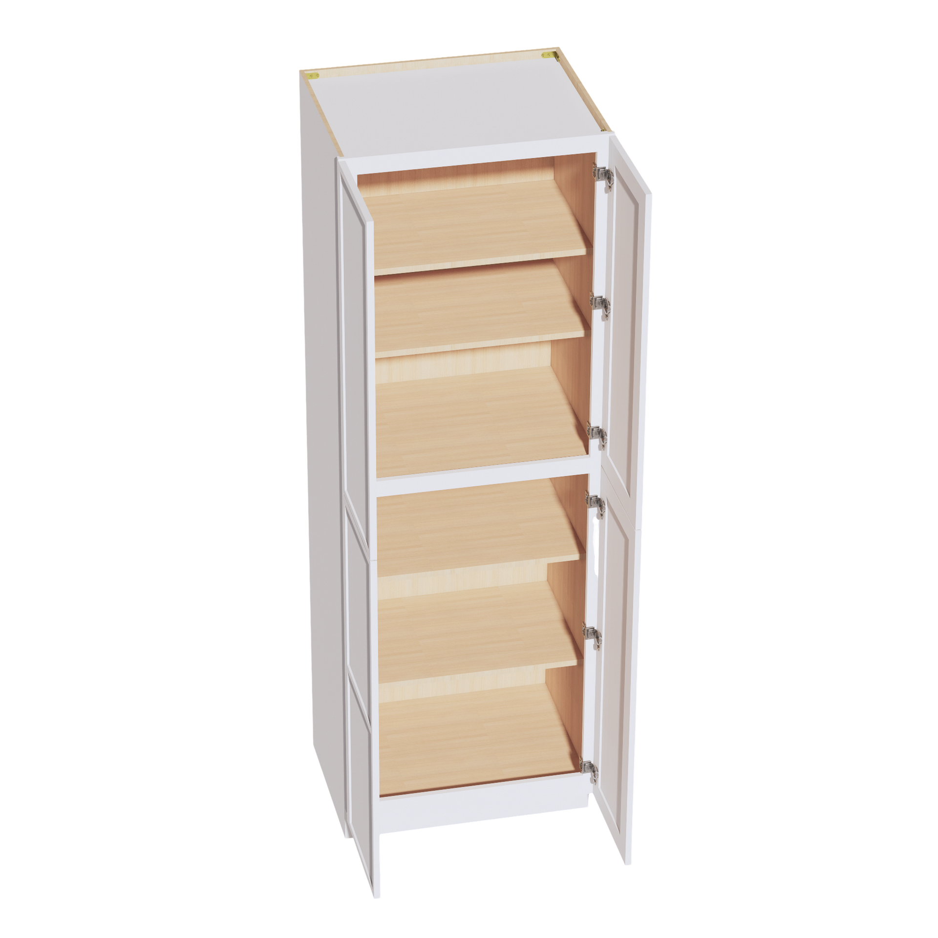 TP3090-SSW  Tall Shelf Pantry Cabinet 2 Door & 6 Sheleves - Slim Shaker Style - White   30" W x 90"H x 24"D