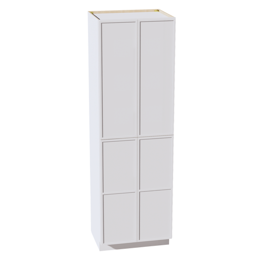 TP3096-SSW  Tall Shelf Pantry Cabinet 2 Door & 6 Sheleves - Slim Shaker Style - White   30" W x 96"H x 24"D