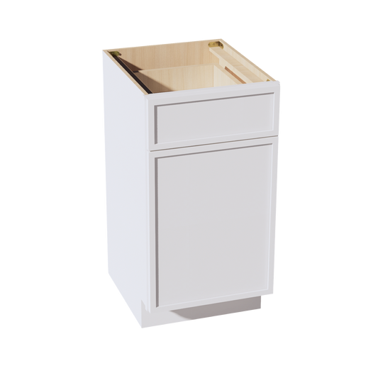 VB1821-SSW  Vanity Base Cabinet 1 Door & 1 Drawer - Slim Shaker Style - White   18"W x 34-1/2"H x 24"D