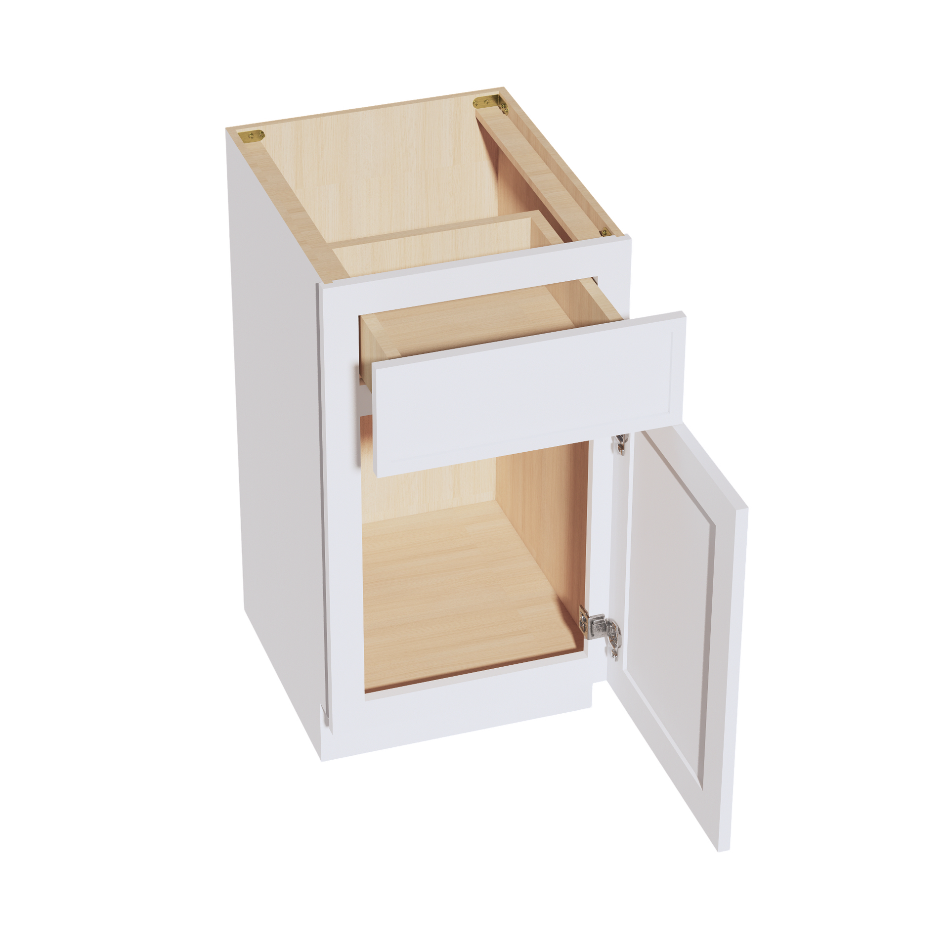 VB1821-SSW  Vanity Base Cabinet 1 Door & 1 Drawer - Slim Shaker Style - White   18"W x 34-1/2"H x 24"D