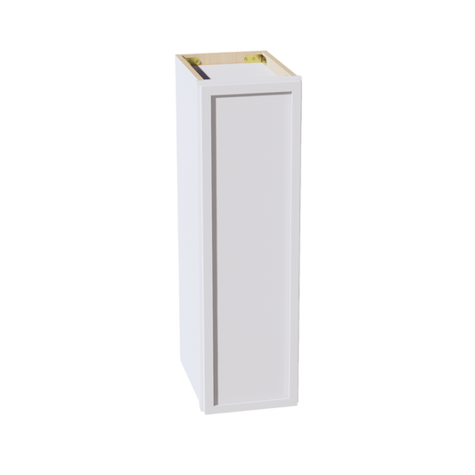 W0930-SSW  Wall Cabinet 1 Door & 2 Shelves - Slim Shaker Style - White   09"W x 30"H x 12"D