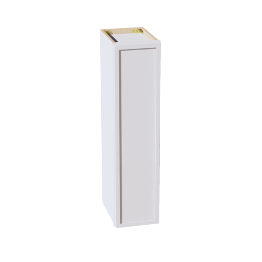 W0936-SSW  Wall Cabinet 1 Door & 2 Shelves - Slim Shaker Style - White   09"W x 36"H x 12"D