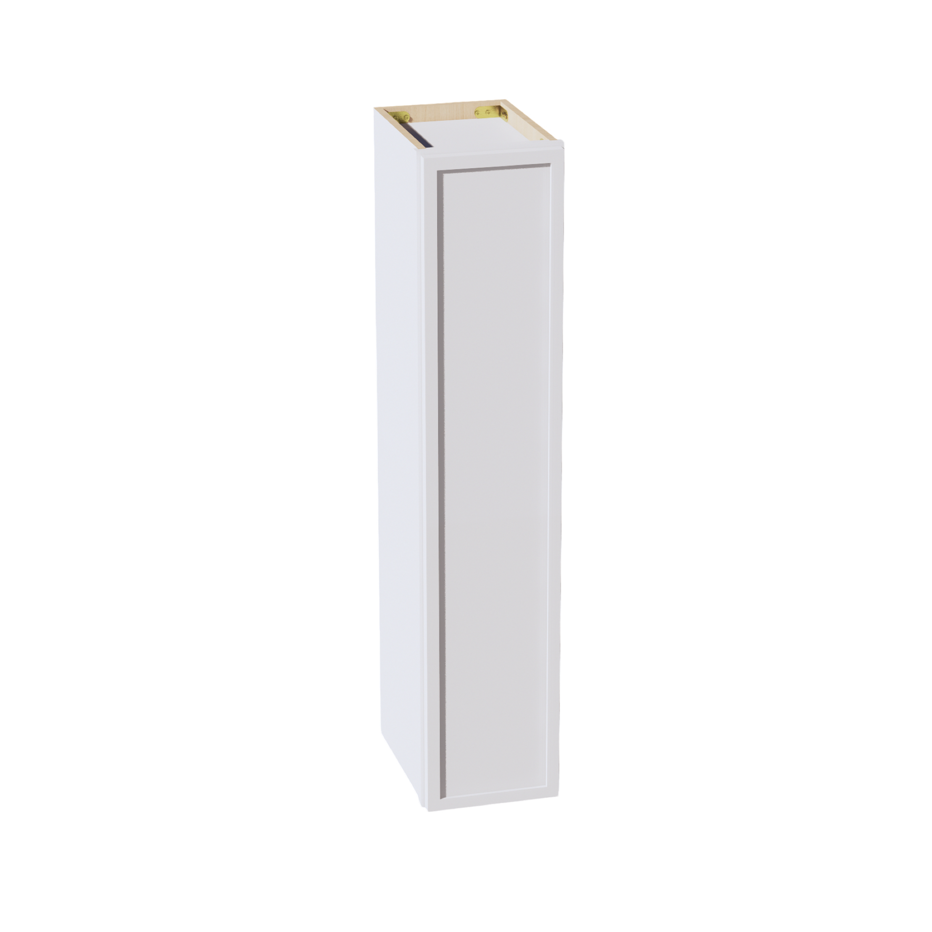 W0942-SSW  Wall Cabinet 1 Door & 2 Shelves - Slim Shaker Style - White   09"W x 42"H x 12"D