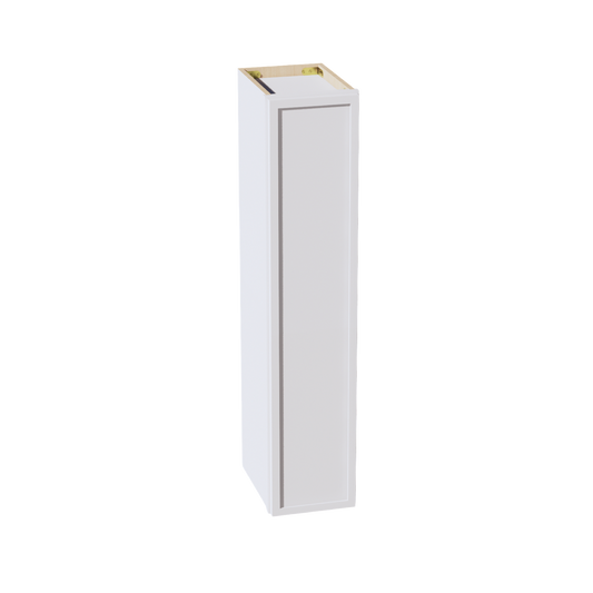 W0942-SSW  Wall Cabinet 1 Door & 2 Shelves - Slim Shaker Style - White   09"W x 42"H x 12"D