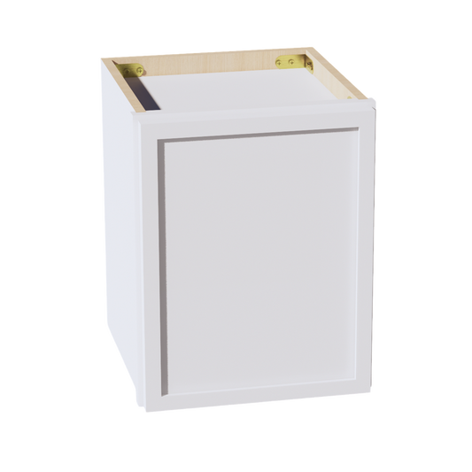 W1215-SSW  Wall Cabinet 1 Door & 2 Shelves - Slim Shaker Style - White   12"W x 15"H x 12"D
