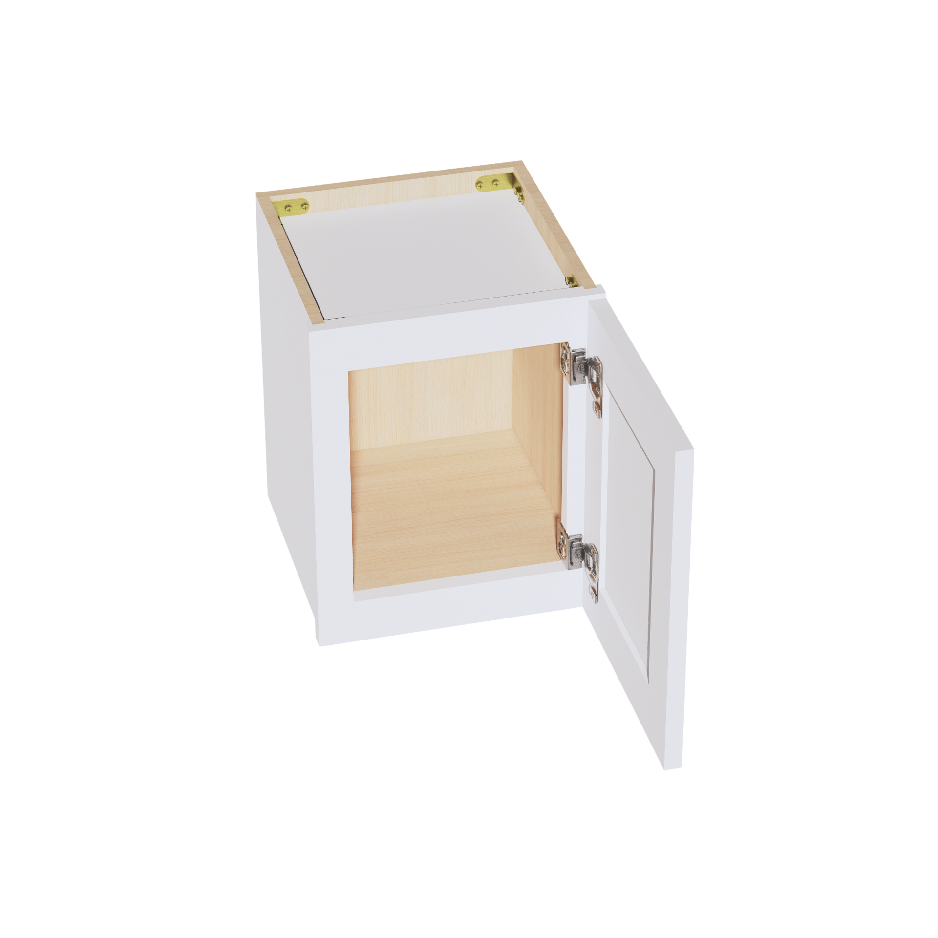 W1215-SSW  Wall Cabinet 1 Door & 2 Shelves - Slim Shaker Style - White   12"W x 15"H x 12"D