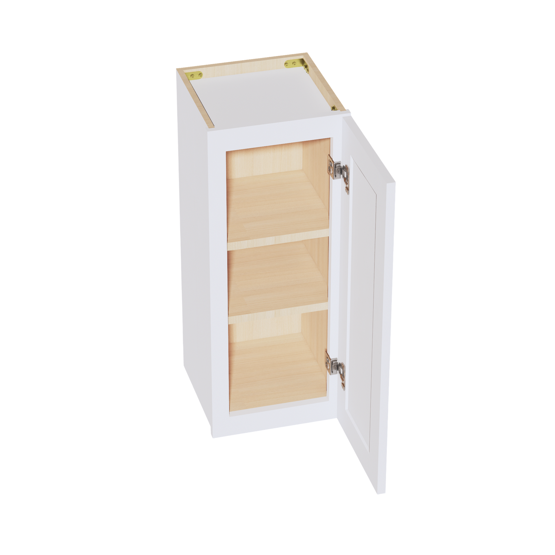 W1230-SSW  Wall Cabinet 1 Door & 2 Shelves - Slim Shaker Style - White   12"W x 30"H x 12"D