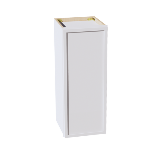 W1230-SSW  Wall Cabinet 1 Door & 2 Shelves - Slim Shaker Style - White   12"W x 30"H x 12"D
