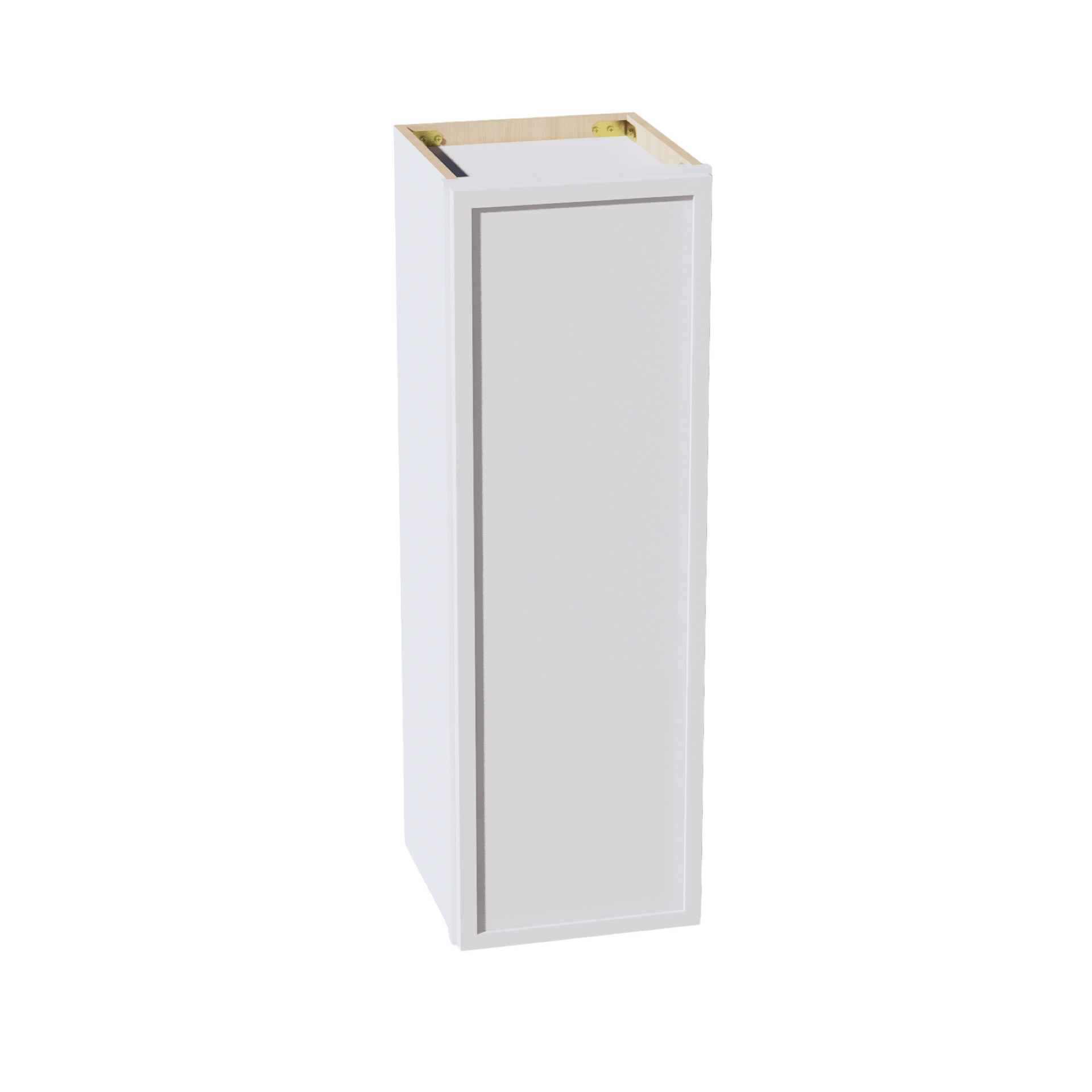 W1236-SSW  Wall Cabinet 1 Door & 2 Shelves - Slim Shaker Style - White   12"W x 36"H x 12"D
