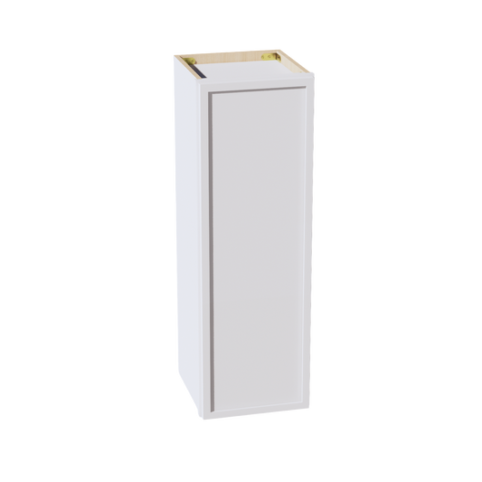 W1236-SSW  Wall Cabinet 1 Door & 2 Shelves - Slim Shaker Style - White   12"W x 36"H x 12"D