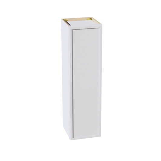 W1242-SSW  Wall Cabinet 1 Door & 2 Shelves - Slim Shaker Style - White   12"W x 42"H x 12"D