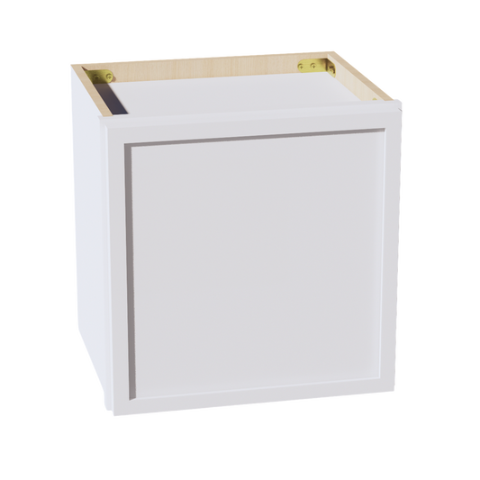 W1515-SSW  Wall Cabinet 1 Door & 2 Shelves - Slim Shaker Style - White   15"W x 15"H x 12"D