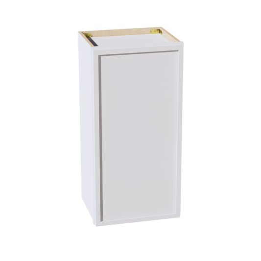 W1530-SSW  Wall Cabinet 1 Door & 2 Shelves - Slim Shaker Style - White   15"W x 30"H x 12"D