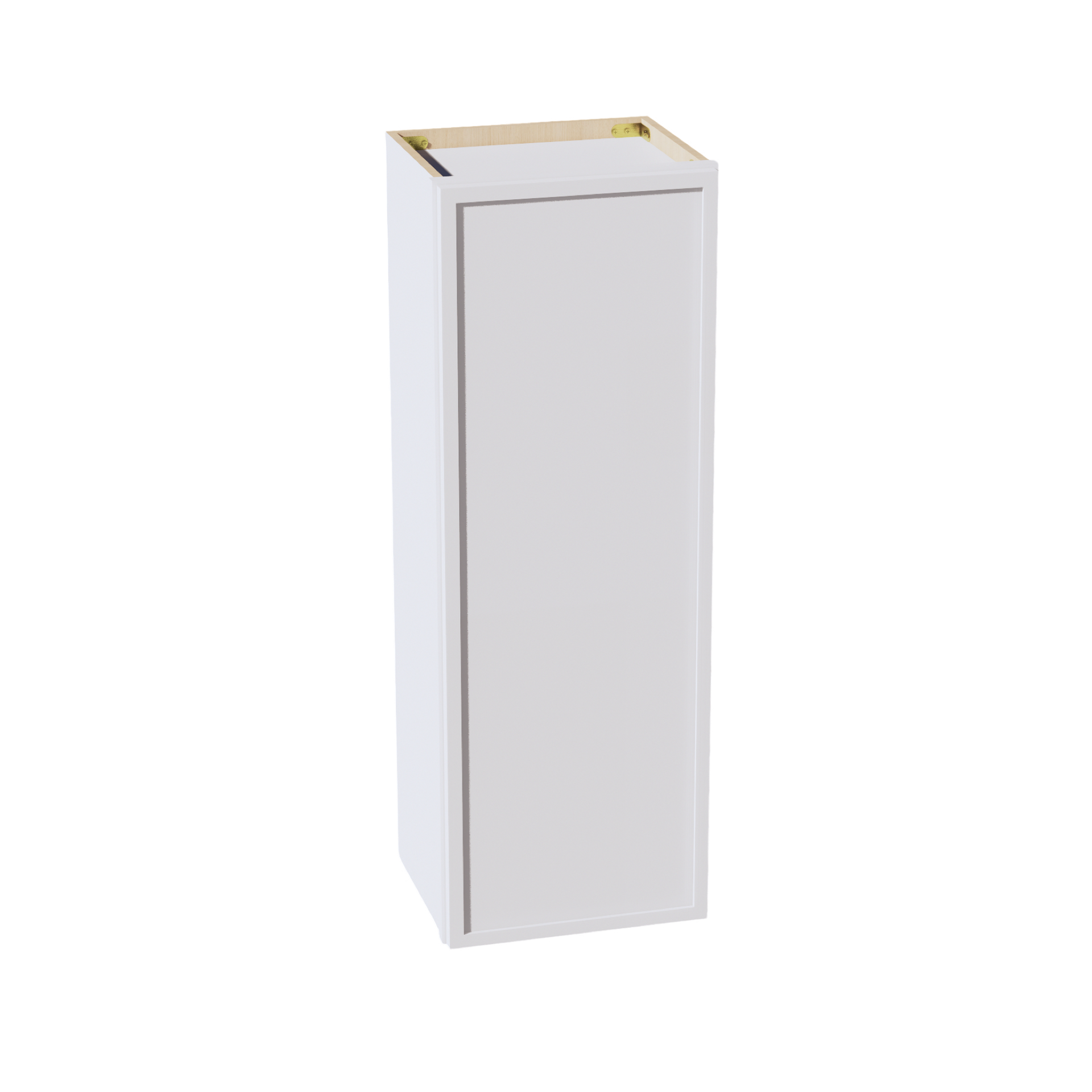 W1542-SSW  Wall Cabinet 1 Door & 2 Shelves - Slim Shaker Style - White   15"W x 42"H x 12"D