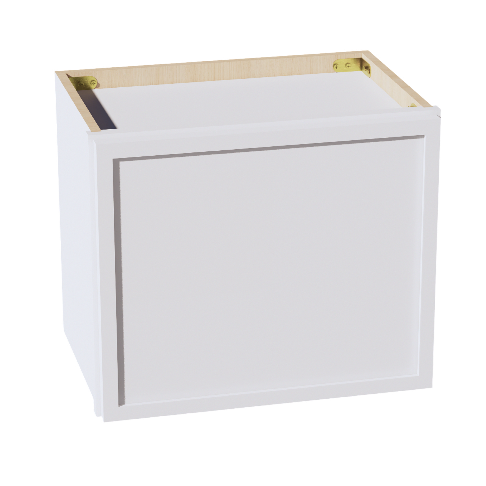 W1815-SSW  Wall Cabinet 1 Door & 2 Shelves - Slim Shaker Style - White   18"W x 15"H x 12"D