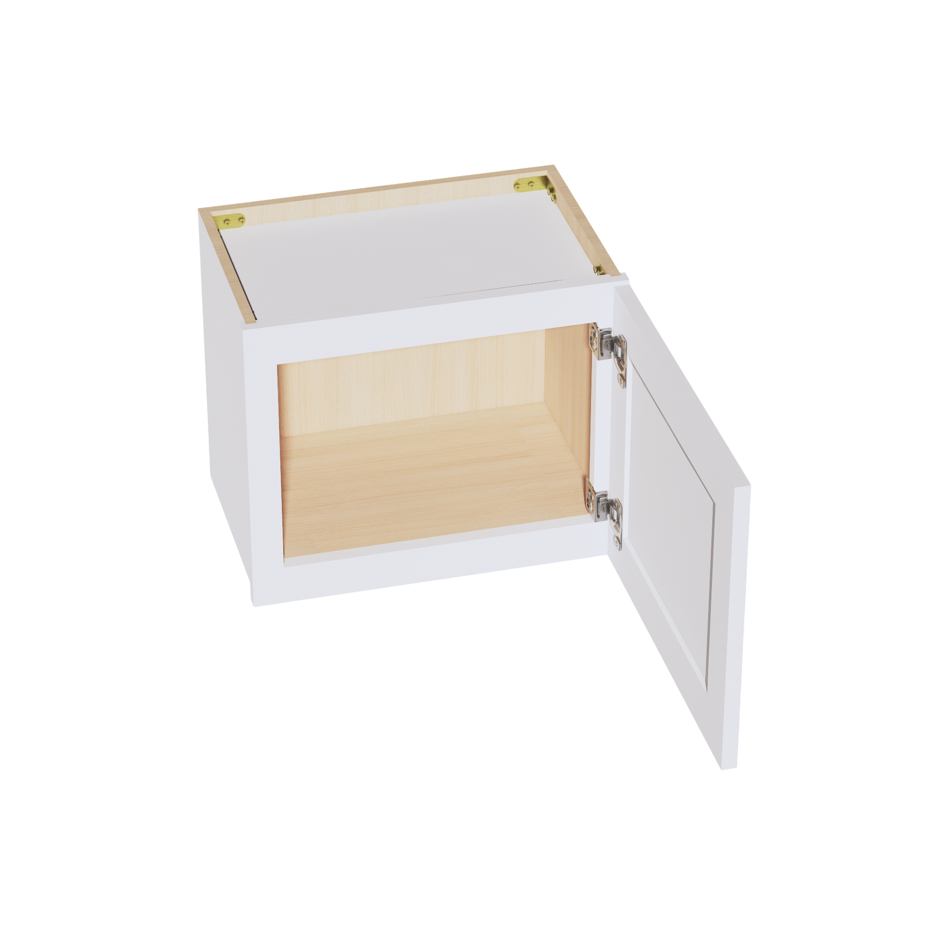 W1815-SSW  Wall Cabinet 1 Door & 2 Shelves - Slim Shaker Style - White   18"W x 15"H x 12"D