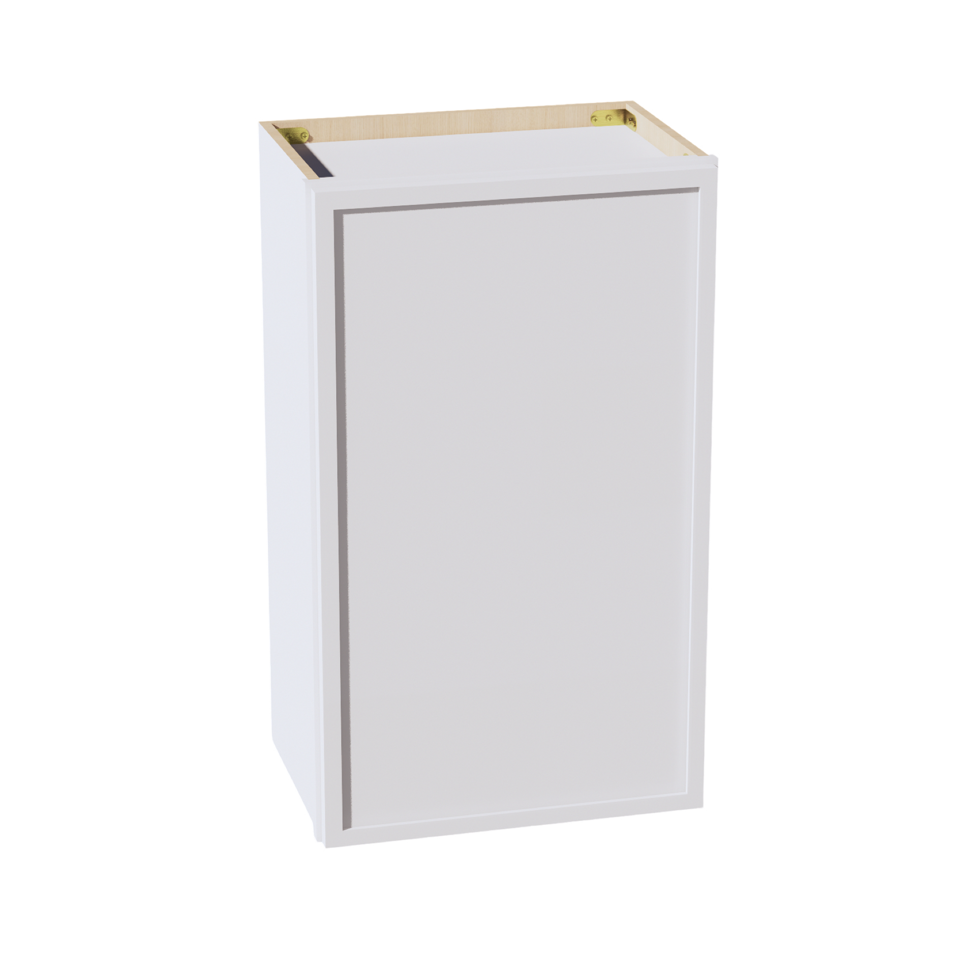 W1830-SSW  Wall Cabinet 1 Door & 2 Shelves - Slim Shaker Style - White   18"W x 30"H x 12"D