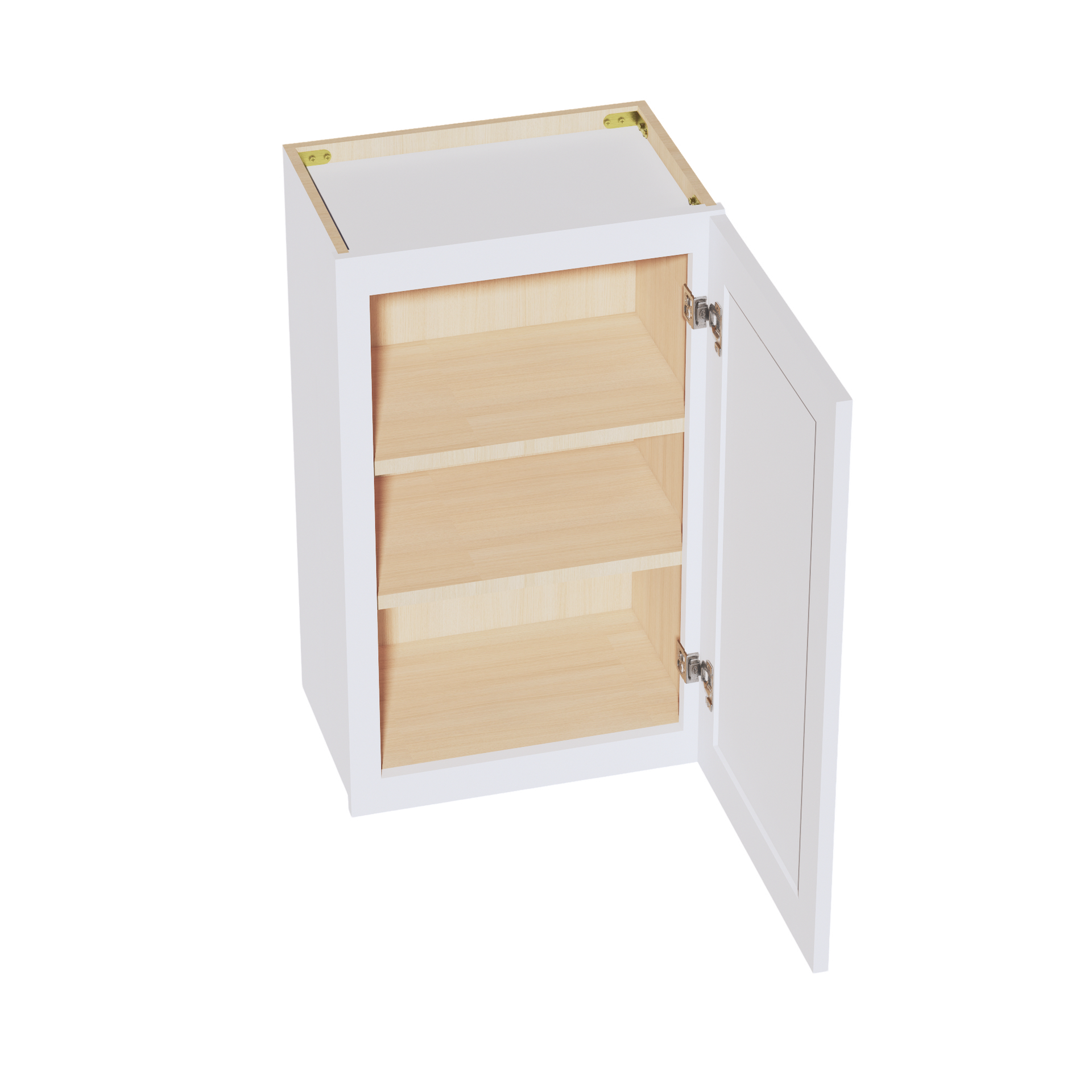 W1830-SSW  Wall Cabinet 1 Door & 2 Shelves - Slim Shaker Style - White   18"W x 30"H x 12"D