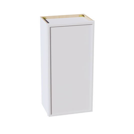 W1836-SSW  Wall Cabinet 1 Door & 2 Shelves - Slim Shaker Style - White   18"W x 36"H x 12"D