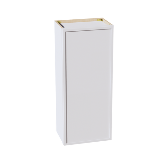 W1842-SSW  Wall Cabinet 1 Door & 2 Shelves - Slim Shaker Style - White   18"W x 42"H x 12"D