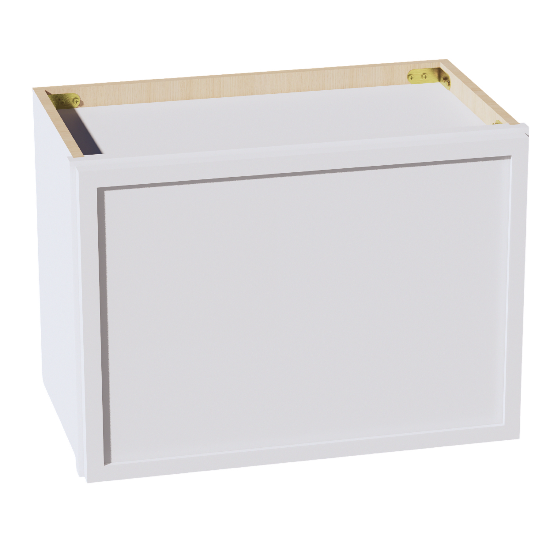 W2115-SSW  Wall Cabinet 1 Door & 2 Shelves - Slim Shaker Style - White   21"W x 15"H x 12"D