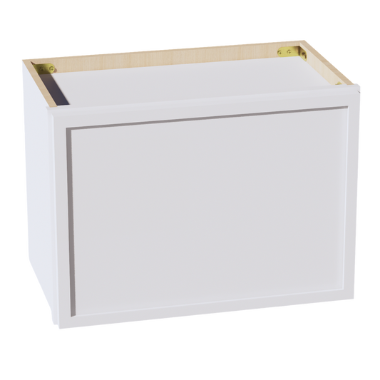 W2115-SSW  Wall Cabinet 1 Door & 2 Shelves - Slim Shaker Style - White   21"W x 15"H x 12"D