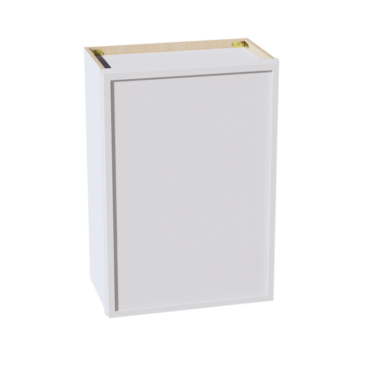 W2130-SSW  Wall Cabinet 1 Door & 2 Shelves - Slim Shaker Style - White   21"W x 30"H x 12"D