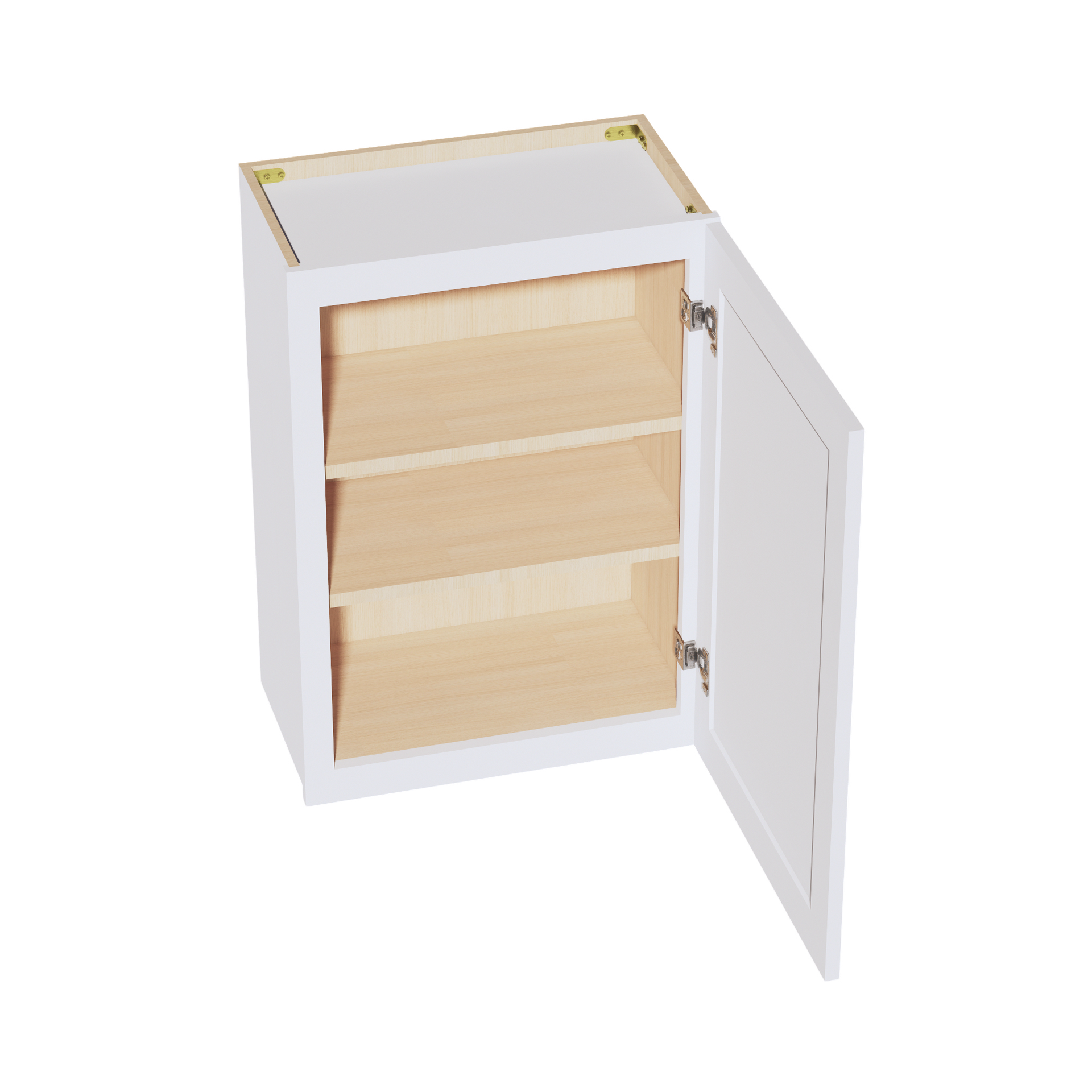 W2130-SSW  Wall Cabinet 1 Door & 2 Shelves - Slim Shaker Style - White   21"W x 30"H x 12"D
