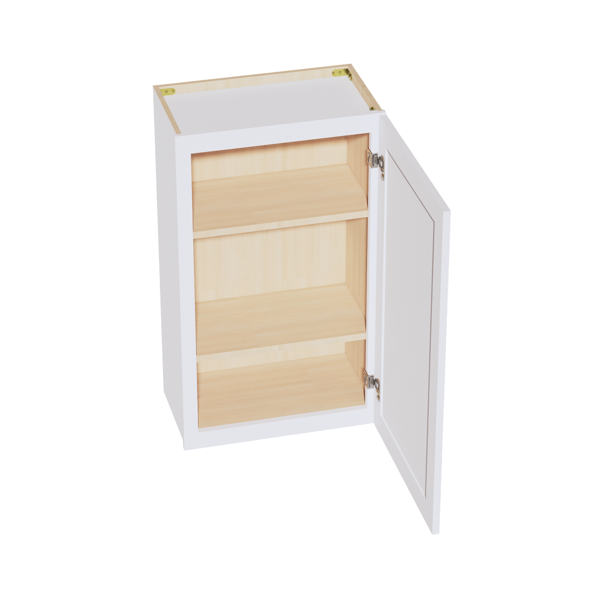 W2136-SSW  Wall Cabinet 1 Door & 2 Shelves - Slim Shaker Style - White   21"W x 36"H x 12"D