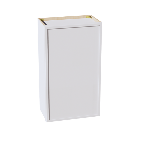 W2136-SSW  Wall Cabinet 1 Door & 2 Shelves - Slim Shaker Style - White   21"W x 36"H x 12"D