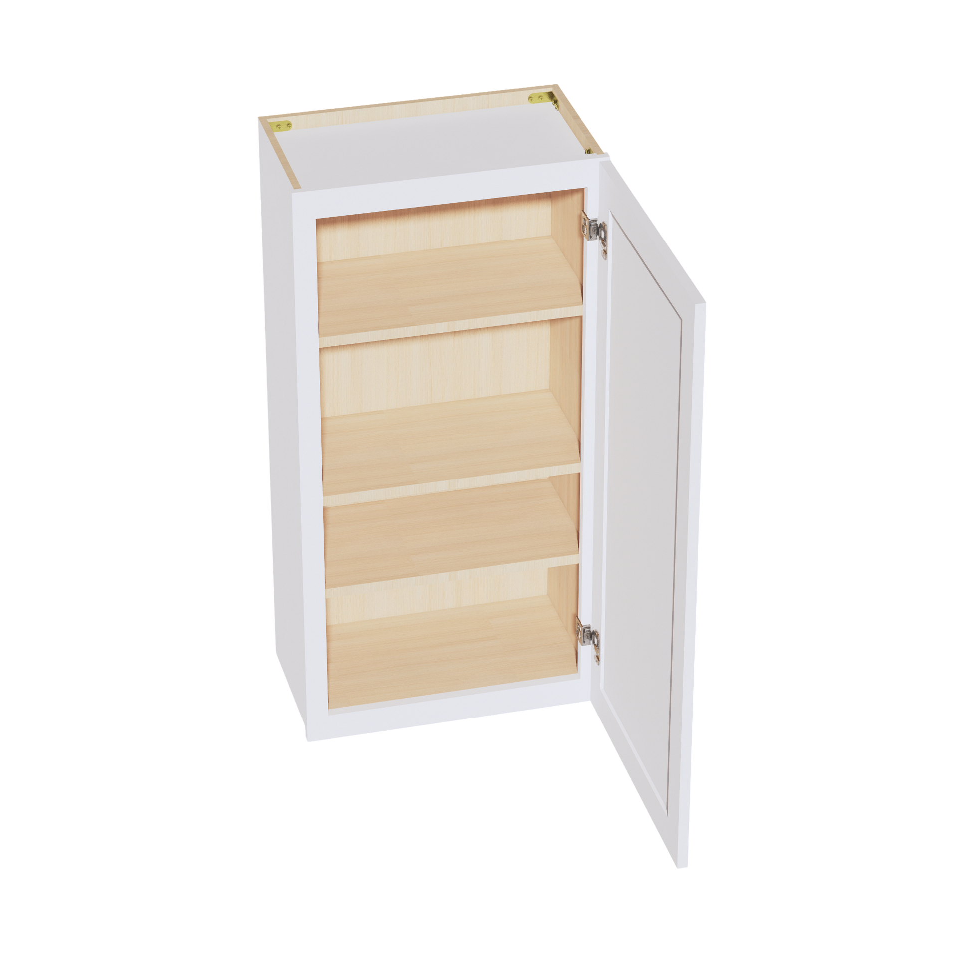 W2142-SSW  Wall Cabinet 1 Door & 2 Shelves - Slim Shaker Style - White   21"W x 42"H x 12"D