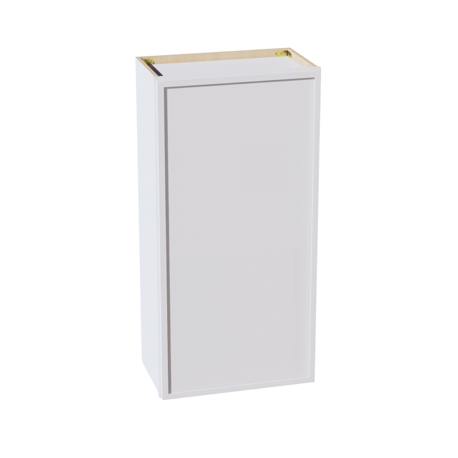 W2142-SSW  Wall Cabinet 1 Door & 2 Shelves - Slim Shaker Style - White   21"W x 42"H x 12"D