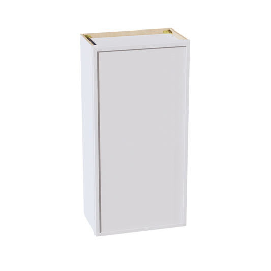 W2142-SSW  Wall Cabinet 1 Door & 2 Shelves - Slim Shaker Style - White   21"W x 42"H x 12"D