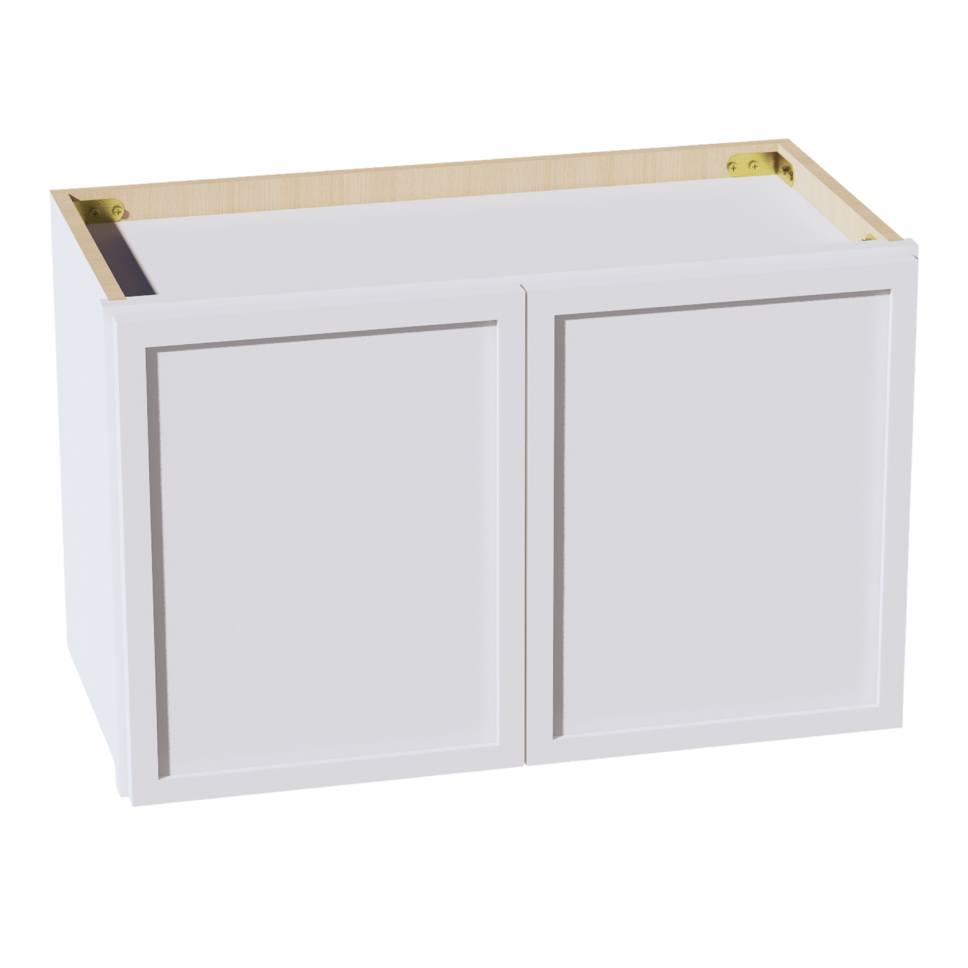 W2415-SSW  Wall Cabinet 2 Doors & 2 Shelves - Slim Shaker Style - White   24"W x 15"H x 12"D