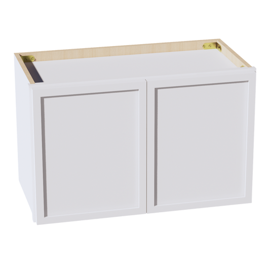 W2415-SSW  Wall Cabinet 2 Doors & 2 Shelves - Slim Shaker Style - White   24"W x 15"H x 12"D