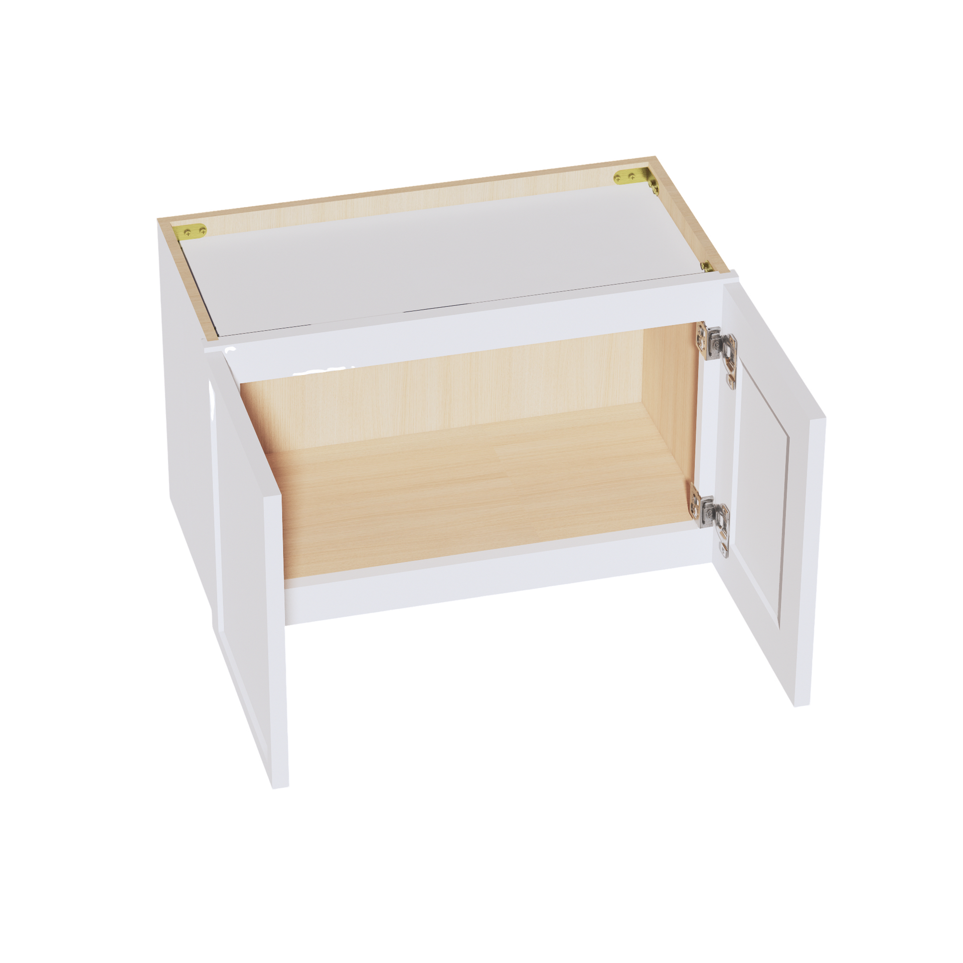 W2415-SSW  Wall Cabinet 2 Doors & 2 Shelves - Slim Shaker Style - White   24"W x 15"H x 12"D