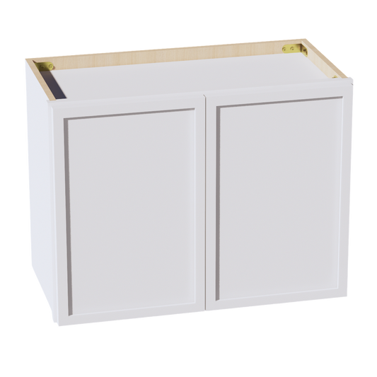 W2418-SSW  Wall Cabinet 2 Doors & 2 Shelves - Slim Shaker Style - White   24"W x 18"H x 12"