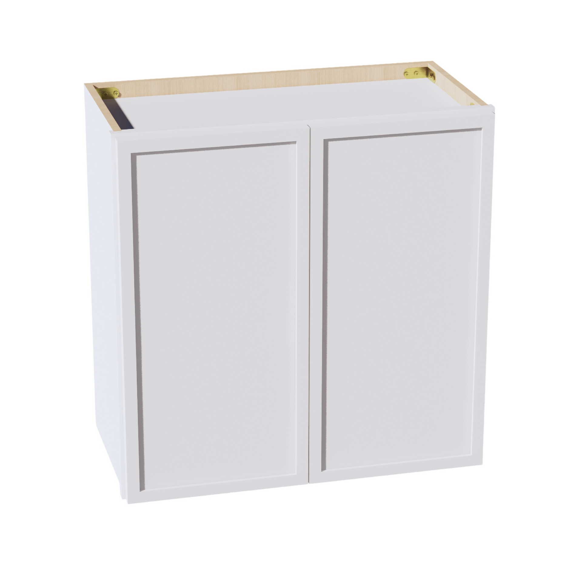 W2424-SSW  Wall Cabinet 2 Doors & 2 Shelves - Slim Shaker Style - White   24"W x 24"H x 12"