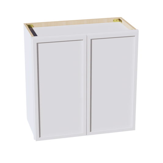 W2424-SSW  Wall Cabinet 2 Doors & 2 Shelves - Slim Shaker Style - White   24"W x 24"H x 12"