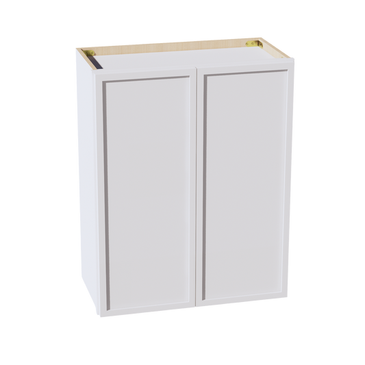 W2430-SSW  Wall Cabinet 2 Doors & 2 Shelves - Slim Shaker Style - White   24"W x 30"H x 12"D