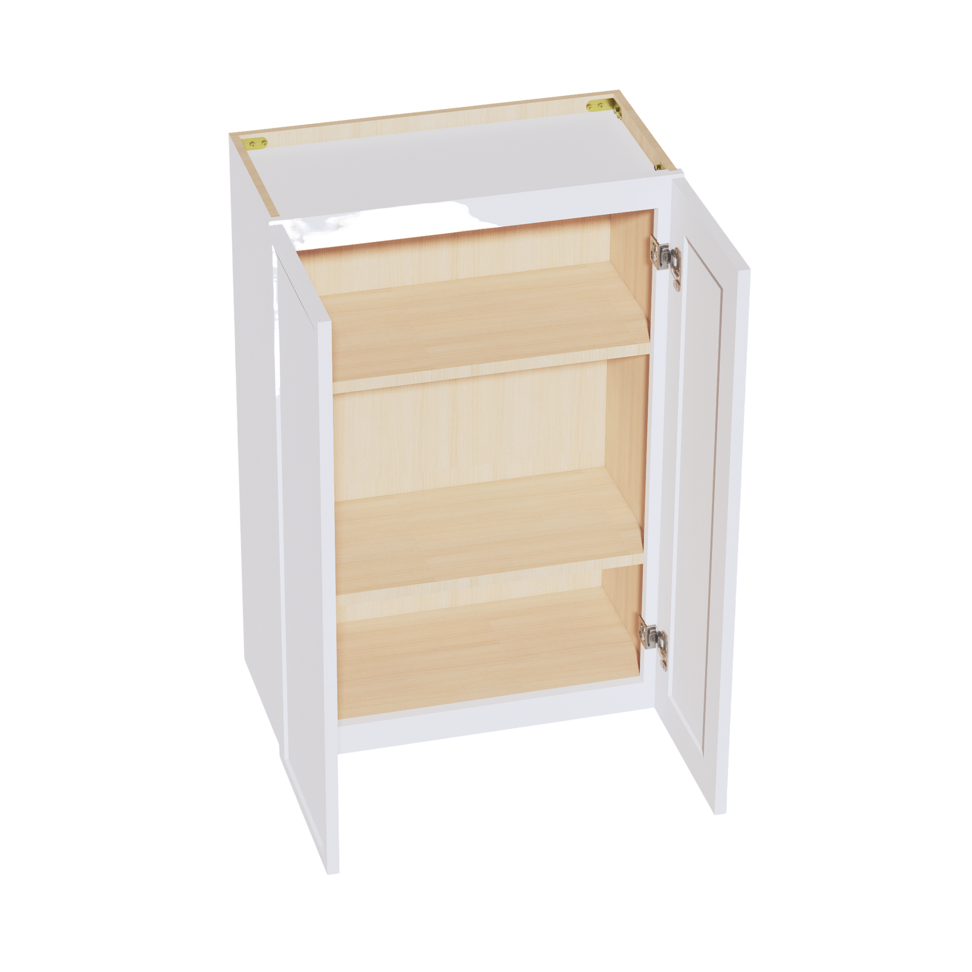 W2436-SSW  Wall Cabinet 2 Doors & 2 Shelves - Slim Shaker Style - White   24"W x 36"H x 12"D