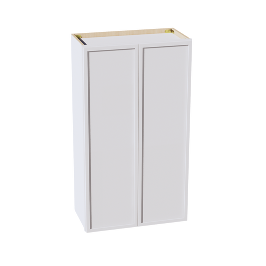 W2442-SSW  Wall Cabinet 2 Doors & 2 Shelves - Slim Shaker Style - White   24"W x 42"H x 12"D