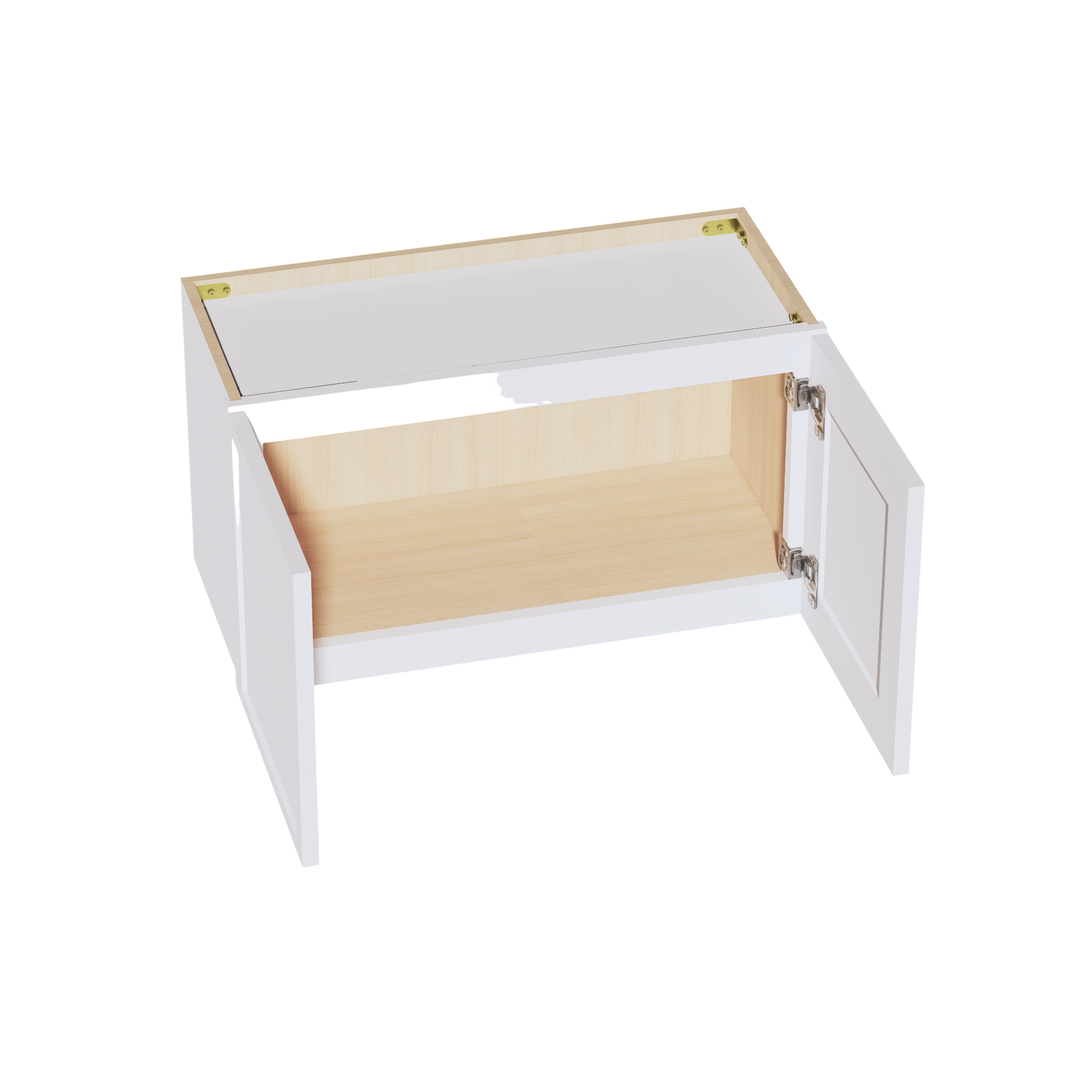 W2715-SSW  Wall Cabinet 2 Doors & 2 Shelves - Slim Shaker Style - White   27"W x 15"H x 12"D