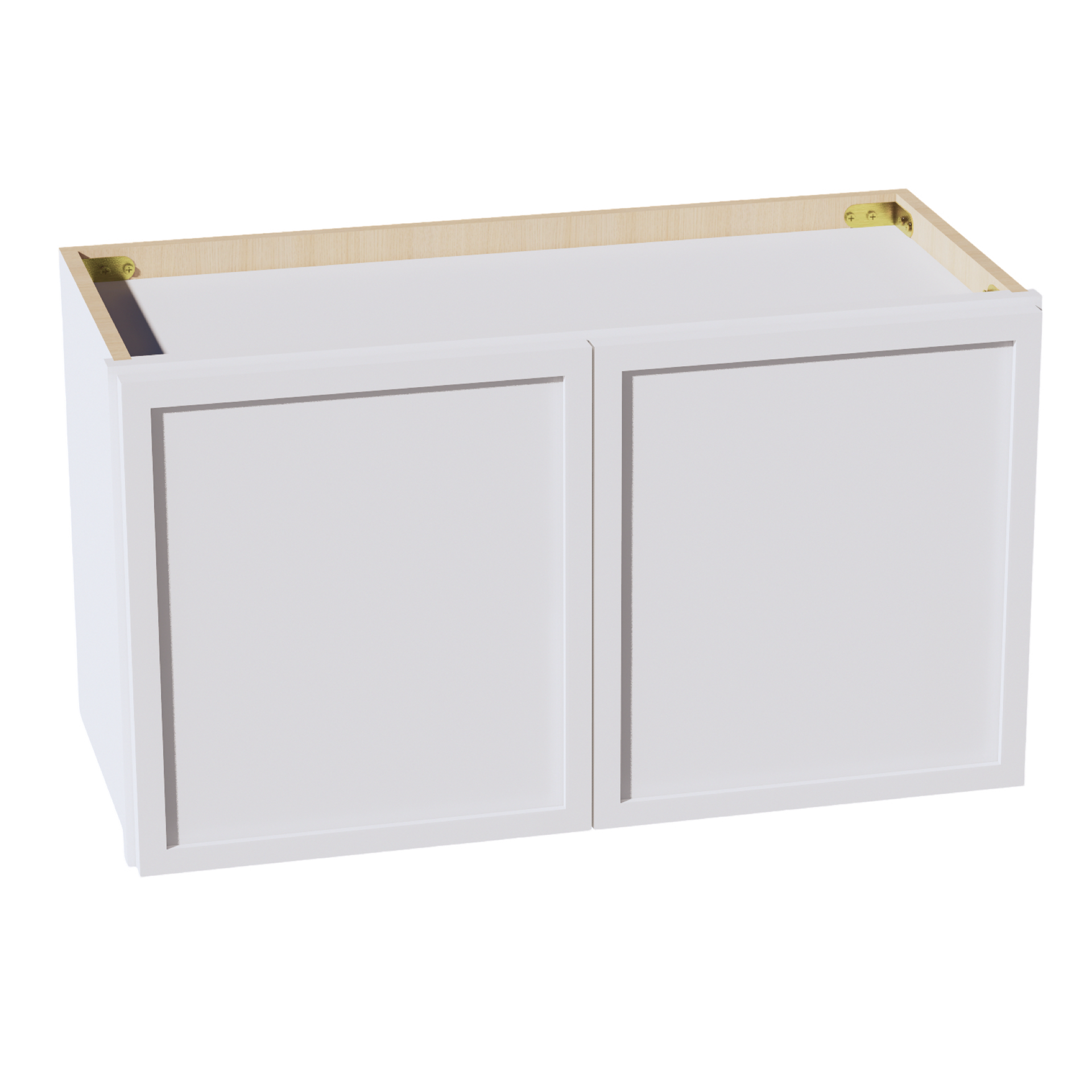 W2715-SSW  Wall Cabinet 2 Doors & 2 Shelves - Slim Shaker Style - White   27"W x 15"H x 12"D