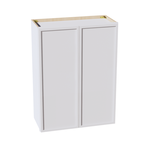 W2736-SSW  Wall Cabinet 2 Doors & 2 Shelves - Slim Shaker Style - White   27"W x 36"H x 12"D